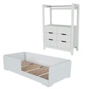 Ver imagem 2 de Quarto Infantil Completo Guarda-Roupa Closet e Cama Solteiro Montessoriana 100% MDF Olivia e Mark Branco
