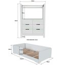 Ver imagem 3 de Quarto Infantil Completo Guarda-Roupa Closet e Cama Solteiro Montessoriana 100% MDF Olivia e Mark Branco
