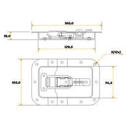 Bandeja Bipartida com Porta cadeado Utilizando Fecho Rápido Altura 18 mm - 5