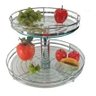 Fruteira de Mesa Dupla Redonda com Vidro Giratória Cromado - 2