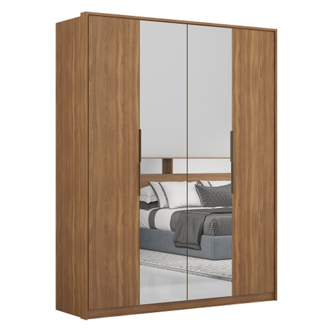 Guarda Roupa Casal 4 Portas 2 Com Espelhos Attore D02 Amendola Touch - Mpozenato