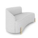 Ver imagem 4 de Sofá 3 Lugares Orgânico 180cm Pé Dourado Morgan Linho Cinza D03 - D'Rossi