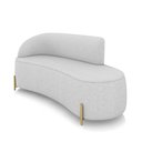 Ver imagem 1 de Sofá 3 Lugares Orgânico 180cm Pé Dourado Morgan Linho Cinza D03 - D'Rossi