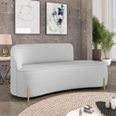 Ver imagem 2 de Sofá 3 Lugares Orgânico 180cm Pé Dourado Morgan Linho Cinza D03 - D'Rossi