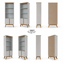 Ver imagem 3 de Cristaleira Liz MDF 180x70cm Vidro Prateleira Sala de Jantar Madeira Cozinha Integrada:Off White/Cin