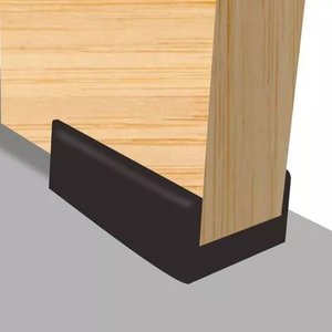 Kit 300 Sapata U Preta Pesinho para Moveis 500 Kg Plástico:preto