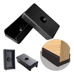 Kit 300 Sapata U Preta Pesinho para Moveis 500 Kg Plástico:preto - 3