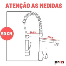 Torneira Gourmet Prizi Master 50cm, Bancada, com Spray, Mono - 4