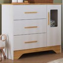 Ver imagem 4 de Cômoda Infantil Popy Retrô 1 Porta Janela MDF Branco Amêndoa