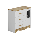 Ver imagem 5 de Cômoda Infantil Popy Retrô 1 Porta Janela MDF Branco Amêndoa
