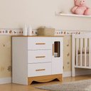 Ver imagem 1 de Cômoda Infantil Popy Retrô 1 Porta Janela MDF Branco Amêndoa