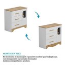 Ver imagem 3 de Cômoda Infantil Popy Retrô 1 Porta Janela MDF Branco Amêndoa