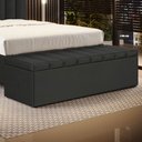 Ver imagem 1 de Calçadeira Baú Navi 140 para Cama de Casal N-022 Veludo Chumbo Aradecor