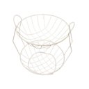 Ver imagem 1 de Fruteira de Mesa Dupla com 2 Cestos Aramada Pintura Epoxi:Branco