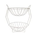 Ver imagem 2 de Fruteira de Mesa Dupla com 2 Cestos Aramada Pintura Epoxi:Branco