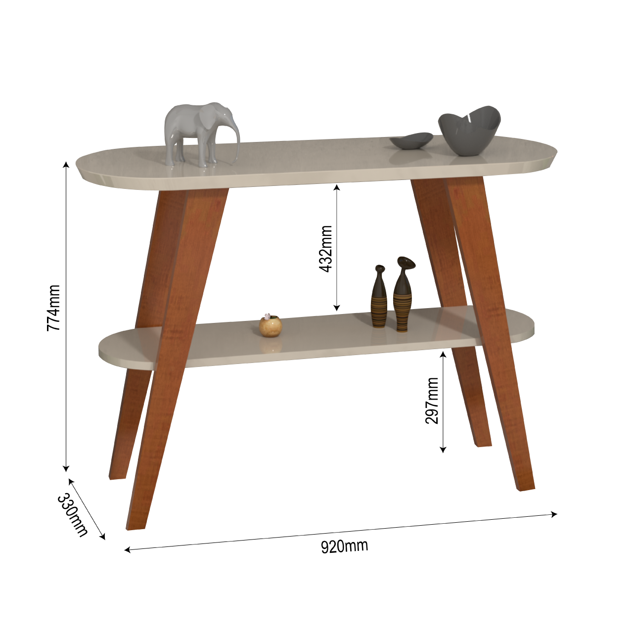 Aparador Dubai Off-white em Mdf para Sala de Estar - 2