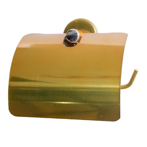 Papeleira de Alumínio Porta Papel Higiênico Standard Dourado