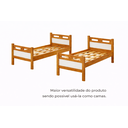 Ver imagem 2 de Beliche Solteiro em MDF com Guarda Corpo Escada Reforçada Transforma em 2 Camas Solteiro 188x88:Natu