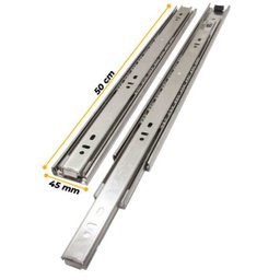 Corrediça Trilho Telescópico 50cm Inox (Anti Ferrugem) O Par para Uma Gaveta 35kg - 6