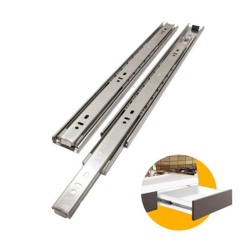 Corrediça Trilho Telescópico 50cm Inox (Anti Ferrugem) O Par para Uma Gaveta 35kg