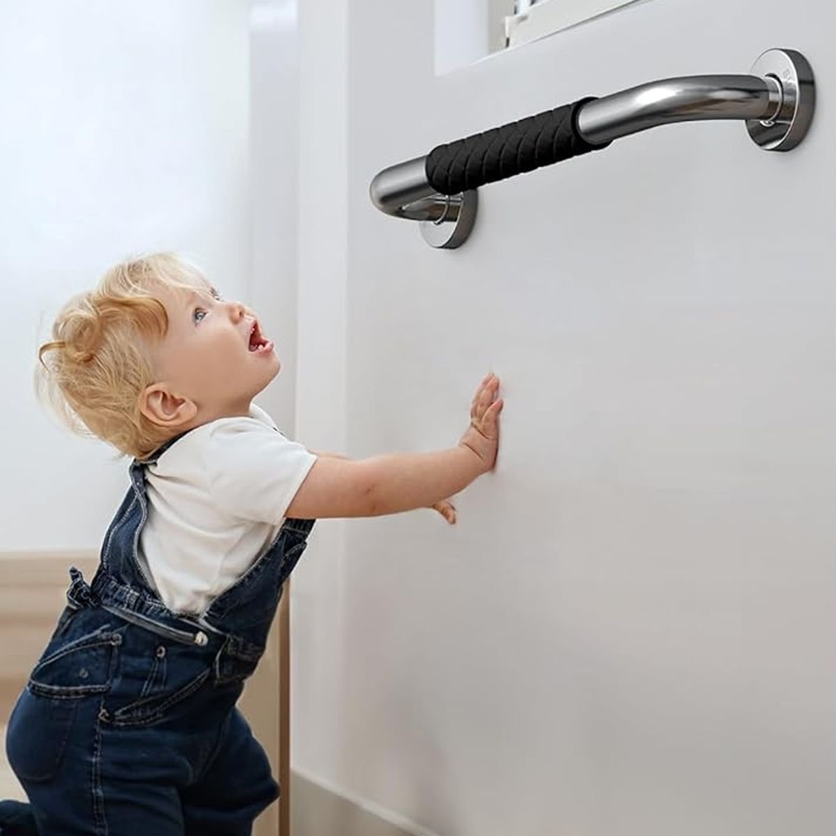 Barra de Apoio 40cm Inox Suporte Antiderrapante Acessibilidade Idoso Criança Gestante Cadeirante Ban - 3