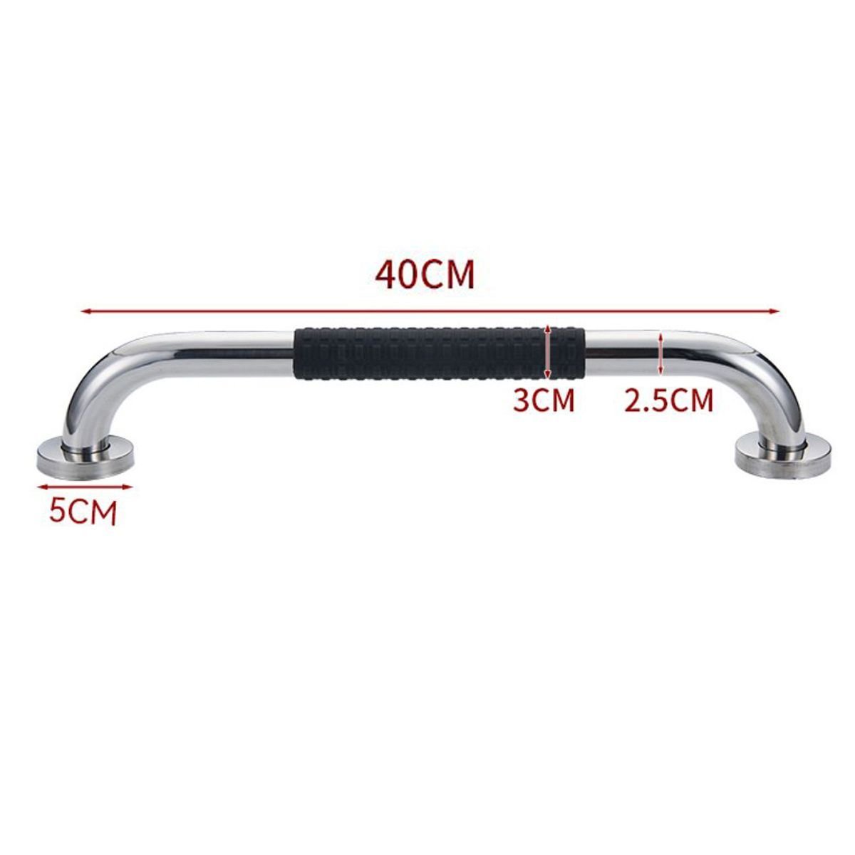 Barra de Apoio 40cm Inox Suporte Antiderrapante Acessibilidade Idoso Criança Gestante Cadeirante Ban - 6