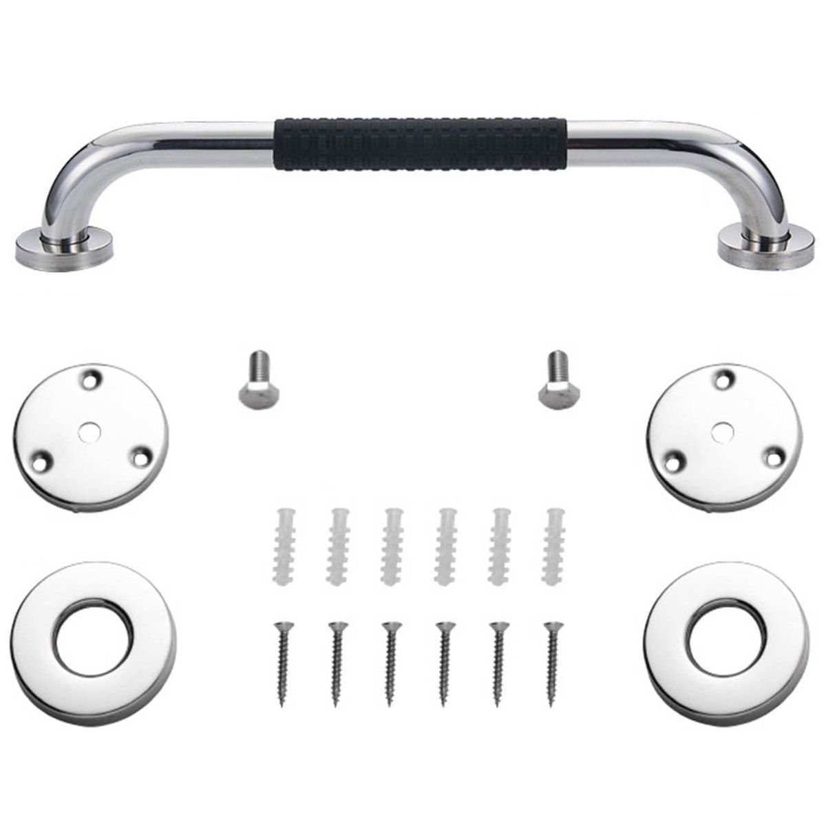 Barra de Apoio 40cm Inox Suporte Antiderrapante Acessibilidade Idoso Criança Gestante Cadeirante Ban - 5