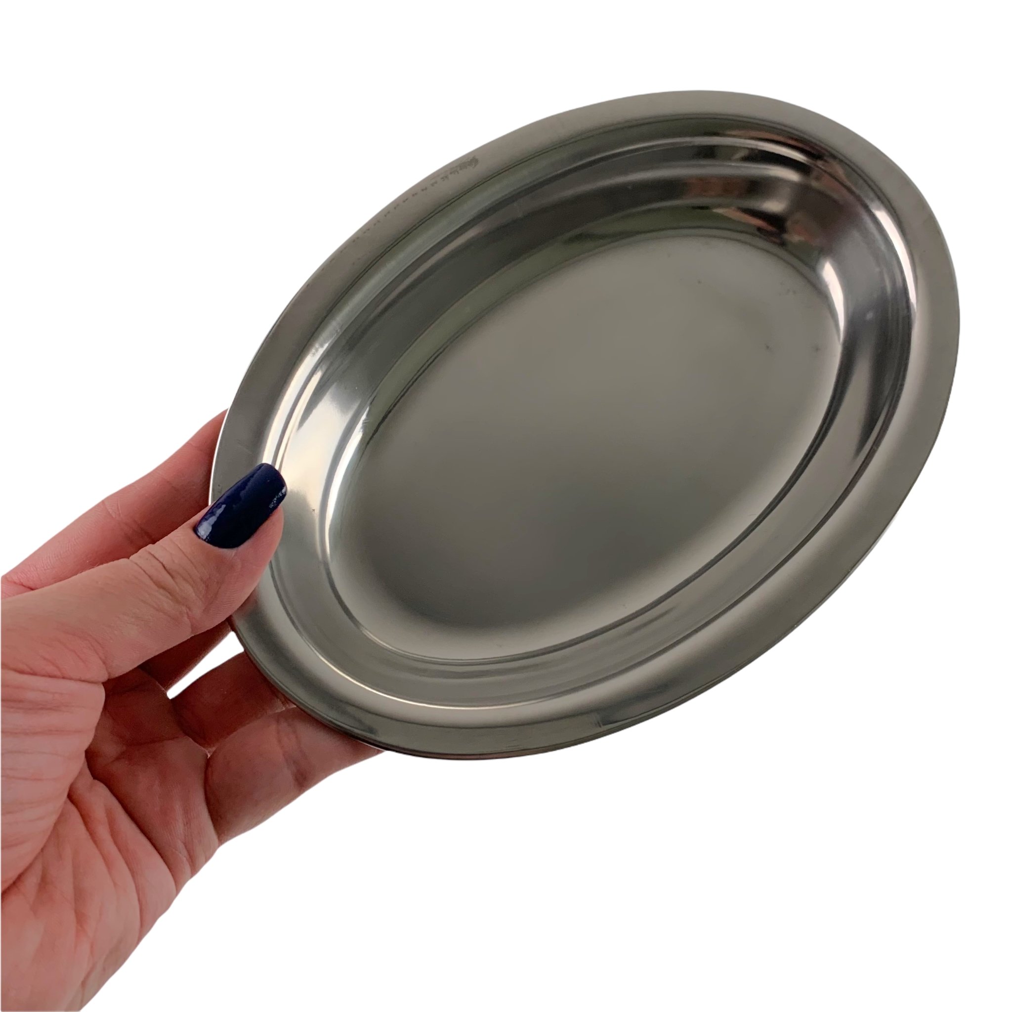 Kit 10 Travessa Oval Funda Aço Inox Bandeja 19cm Baixela para Servir Restaurante - 8