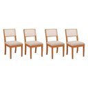 Ver imagem 1 de Kit 4 Cadeiras Sala Jantar Lola 4 Un Carvalho/boucle Bege/tela Bege - Kappesberg