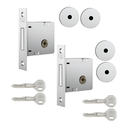 Ver imagem 1 de Fechadura Auxiliar 1004 Roseta Inox Tetra Externa Stam - Par
