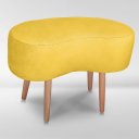 Ver imagem 3 de Puff Orgânico Curvo Decorativo Feijão Sala Luxo Tecido Suede:amarelo