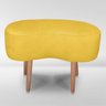 Puff Orgânico Curvo Decorativo Feijão Sala Luxo Tecido Suede:amarelo - 1