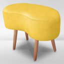 Ver imagem 5 de Puff Orgânico Curvo Decorativo Feijão Sala Luxo Tecido Suede:amarelo