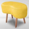 Puff Orgânico Curvo Decorativo Feijão Sala Luxo Tecido Suede:amarelo - 5