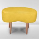 Ver imagem 1 de Puff Orgânico Curvo Decorativo Feijão Sala Luxo Tecido Suede:amarelo
