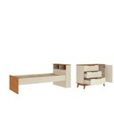 Ver imagem 1 de Quarto Infantil com Cômoda CB1494 1 Porta 3 Gavetas MDP BP Argila-Jequetiba Kappesberg