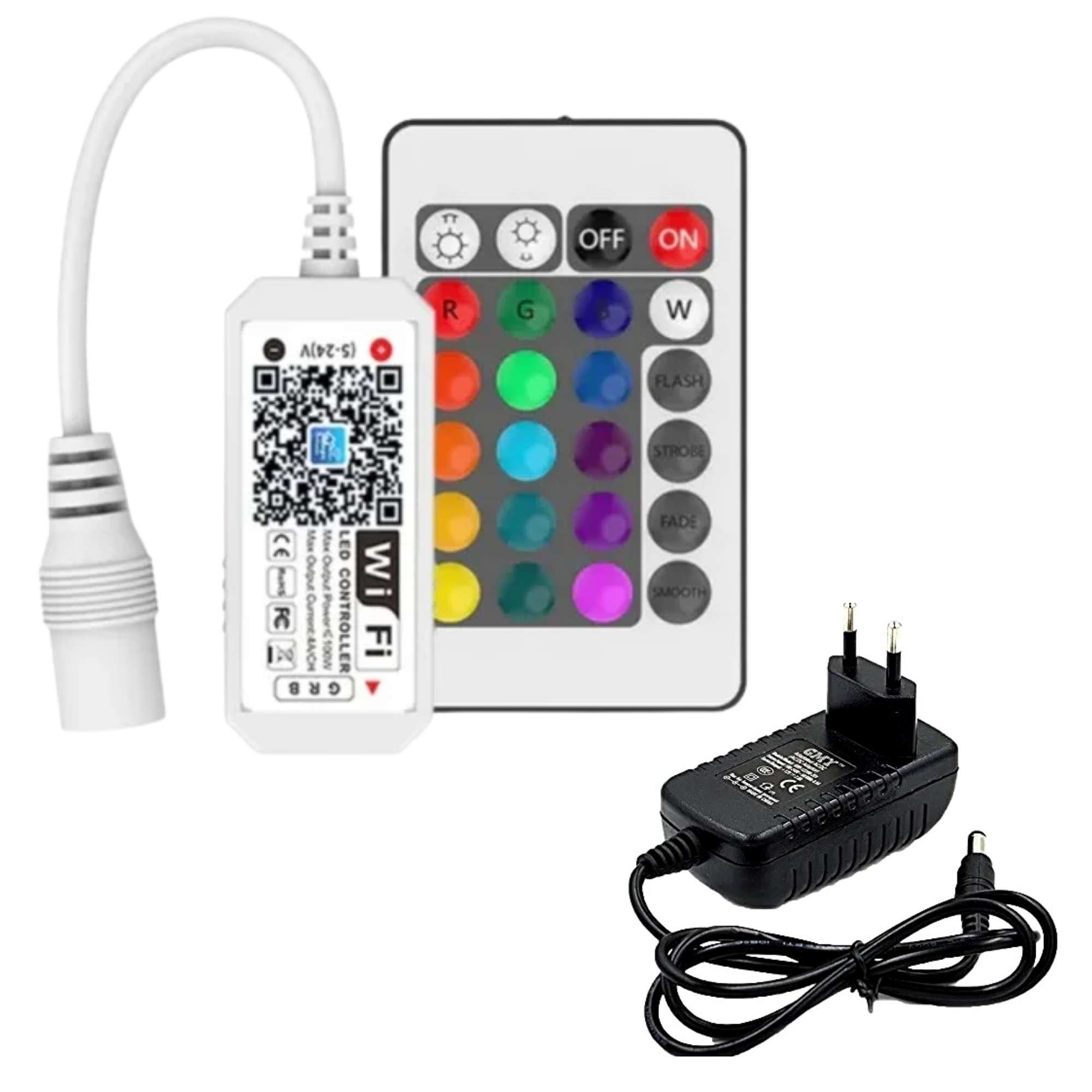 Controlador Wifi Para Ilumina O Led Rgb Com Controle Remoto E Fonte V A Madeiramadeira