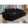 Sofá Londres 3.00m Retrátil e Reclinável Pillow Top - Preto - 3