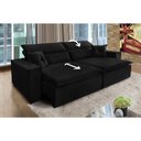 Ver imagem 3 de Sofá Londres 3.00m Retrátil e Reclinável Pillow Top - Preto