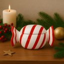 Ver mais imagens de Centro de Mesa Formato de Bala Branco e Vermelho 20cm Grillo