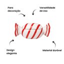 Ver imagem 5 de Centro de Mesa Formato de Bala Branco e Vermelho 20cm Grillo