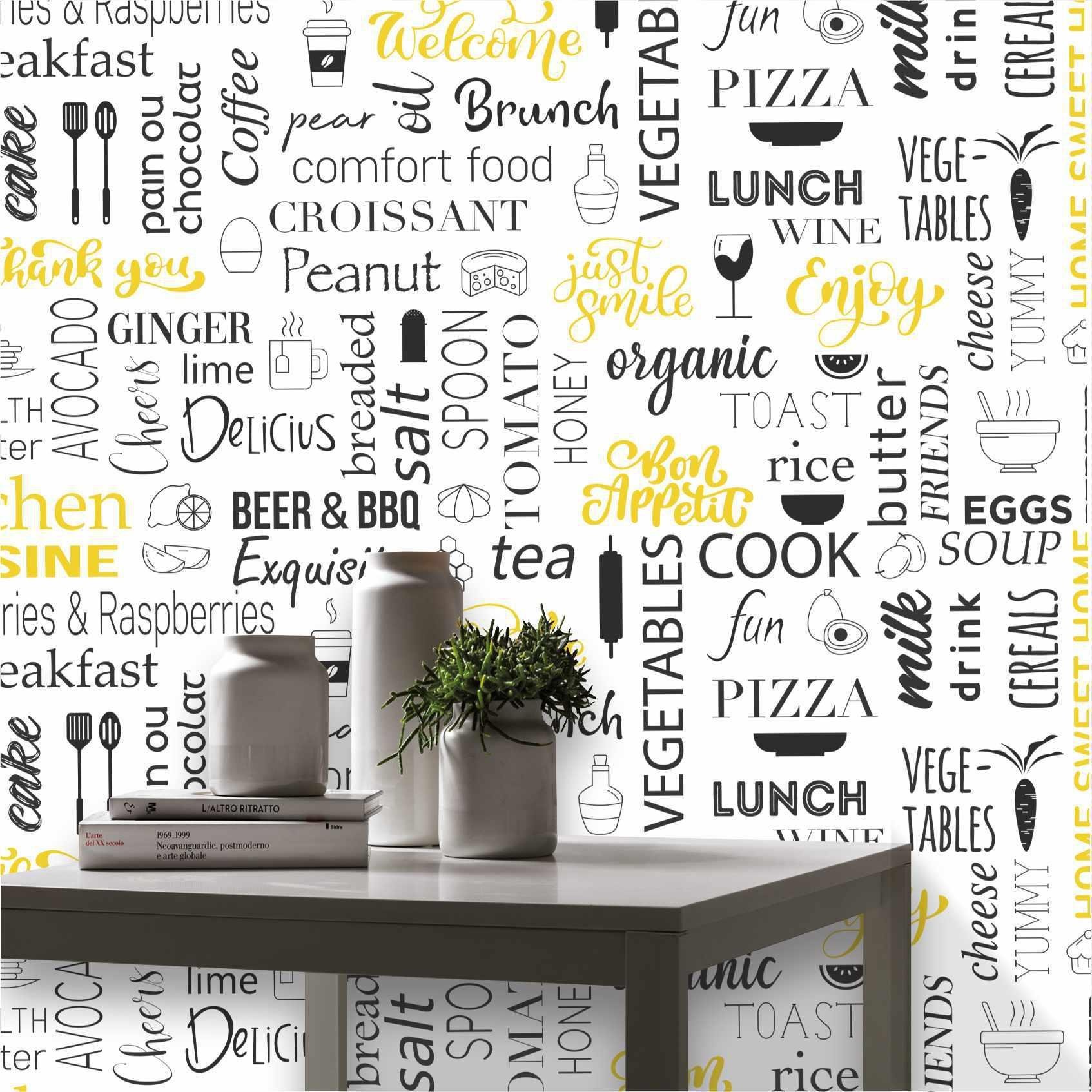 Papel De Parede Cozinha Culinária Comida Kit 02 Rolos A540 - 3