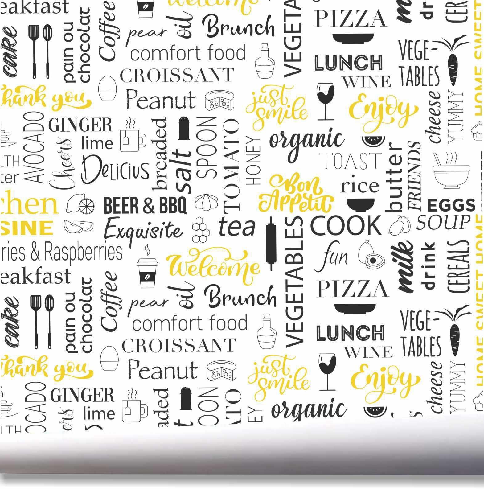 Papel De Parede Cozinha Culinária Comida Kit 02 Rolos A540 - 1