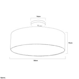 Lustre Cupula Dome 50x15cm Magnífico Linho Claro - 3