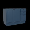 Ver imagem 5 de Balcão para Cozinha 2 Portas 3 Gavetas em MDF sem Tampo Sevilha Azul/Órion