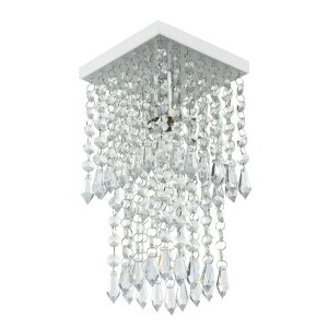 Lustre Plafon De Cristal Acrilico Spark Branco Maravilhoso