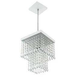 Lustre Pendente De Cristal Acrílico Marrycrilic Branco - 1
