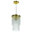 Ver imagem 1 de Lustre Pendente De Cristal Acrilico Spark Redondo Dourado