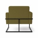 Ver imagem 4 de Poltrona Decorativa Estofada Veludo Base Metálica Industrial Prime Preta – Paraná Metal:Verde Oliv