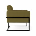 Ver imagem 3 de Poltrona Decorativa Estofada Veludo Base Metálica Industrial Prime Preta – Paraná Metal:Verde Oliv